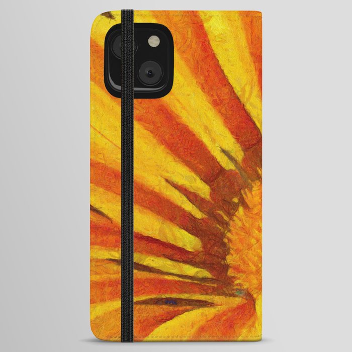 Red and Yellow Gazania Acrylic Painting iPhone Wallet Case