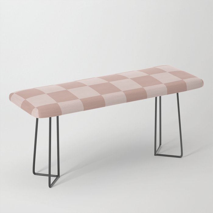 Blush pink checkered pattern Bench