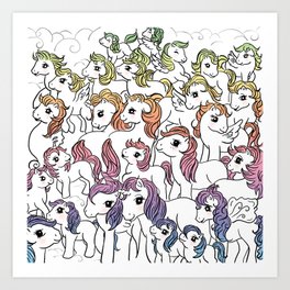 WeAreTheRainbow Art Print | Seapony, Drawing, Unicorn, Pegasus, Rainbow, Pony, Colours, Illustration, Alltogether, Horses 