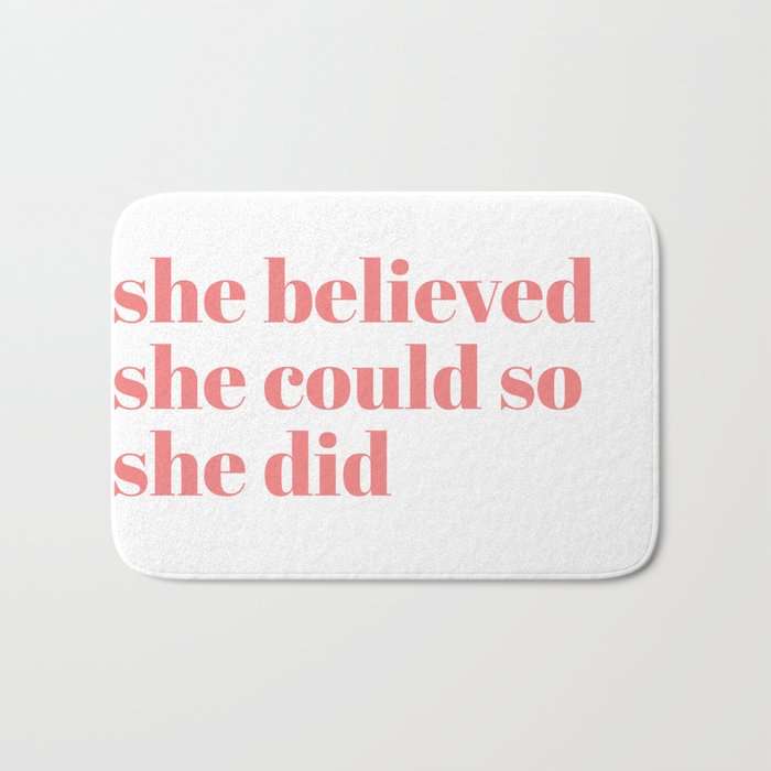 she believed Bath Mat