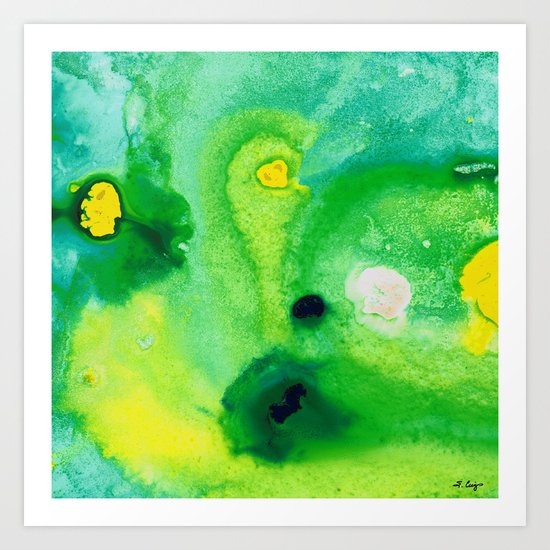 Green Abstract Art - Life Pools - By Sharon Cummings Art Print