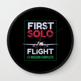 First Solo Flight Airplane First Flight Wall Clock
