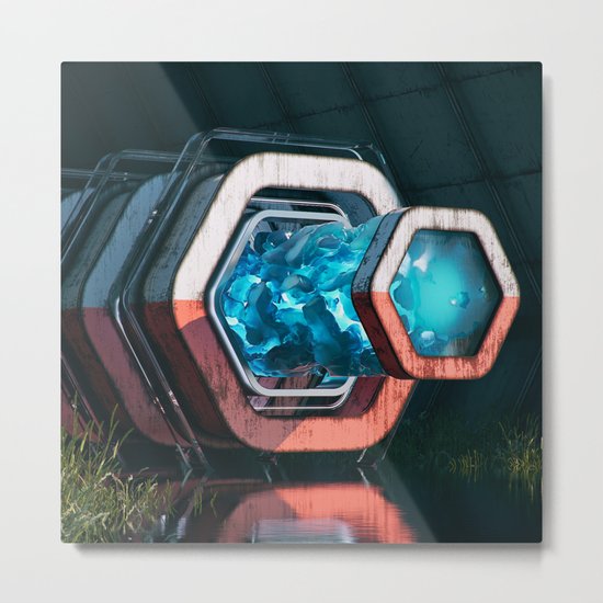 Mutifractal Tunnel Metal Print