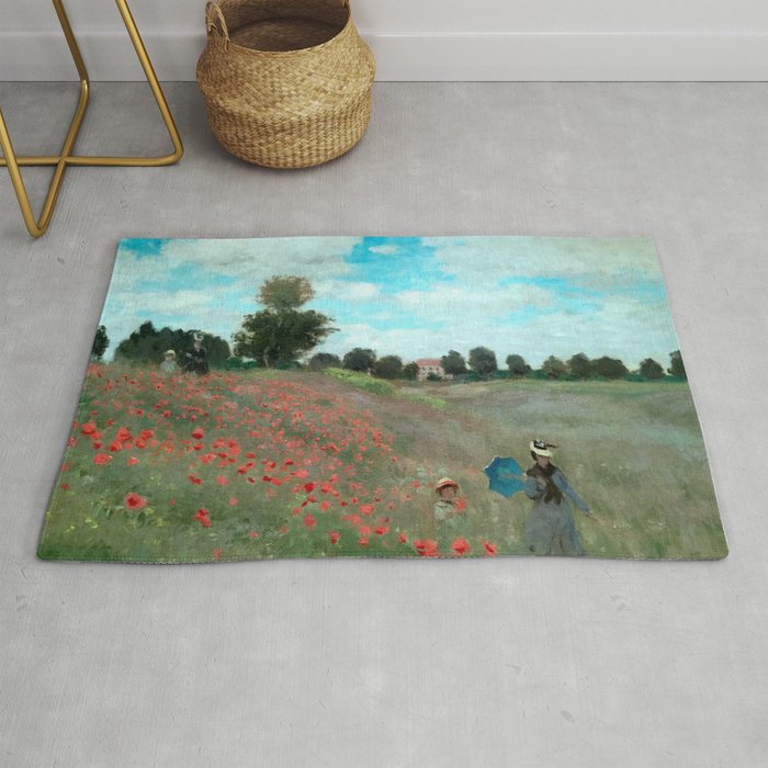 Claude Monet -  Wild Poppies Near Argenteuil 1873 Rug