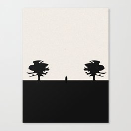 Alone in the Road between Two Trees Canvas Print