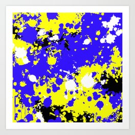 Ukraine Artwork Series - Blue And Yellow Splatter Art Art Print