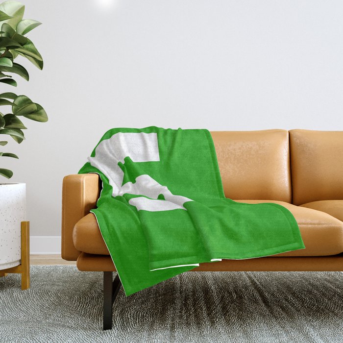 Number 5 (White & Green) Throw Blanket