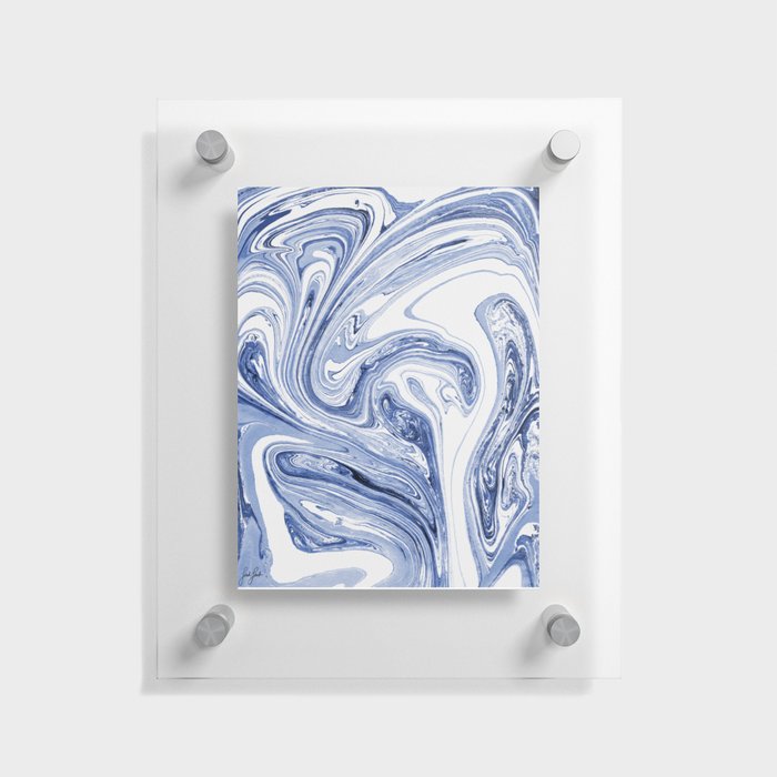 Navy Swirl Floating Acrylic Print