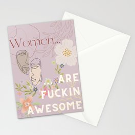 Women Are Fuckin Awesome Stationery Cards