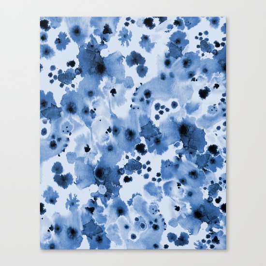 Indigo Splash - painterly blue artist summer watercolor cute cell phone case Canvas Print