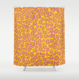 Leopard Print | pink yellow bright colour | Cheetah texture pattern Shower Curtain
