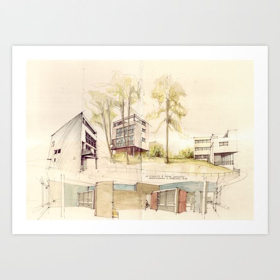 Le Corbusier, Weißenhofsiedlung Art Print