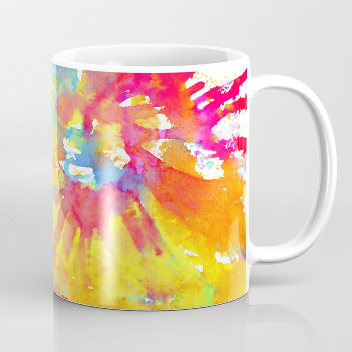 Mixed Media Watercolor - Yellow Orange Blue Coffee Mug