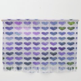 Rainbow Hearts Periwinkle Purple Lavender Wall Hanging