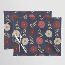 Blue and Burgundy flower Placemat
