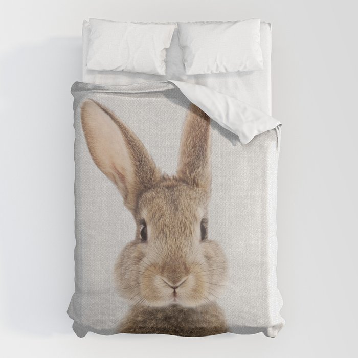 Rabbit - Colorful Bettbezug | Fotografie, Digital, Farbe, Tier, Bunny, Cute, Nursery, Children, Kinder, Baby