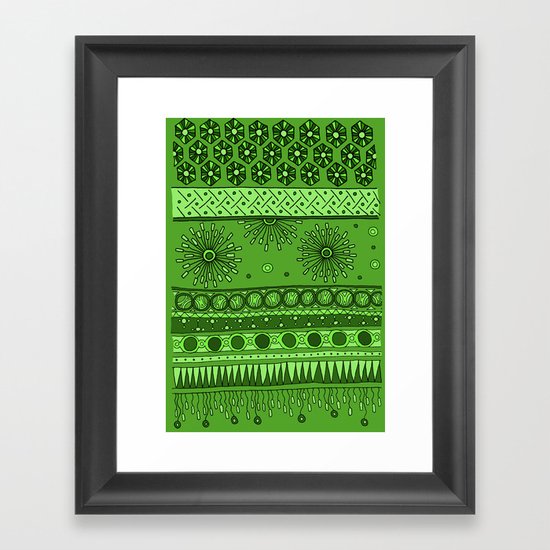 Yzor pattern 007 green Framed Art Print