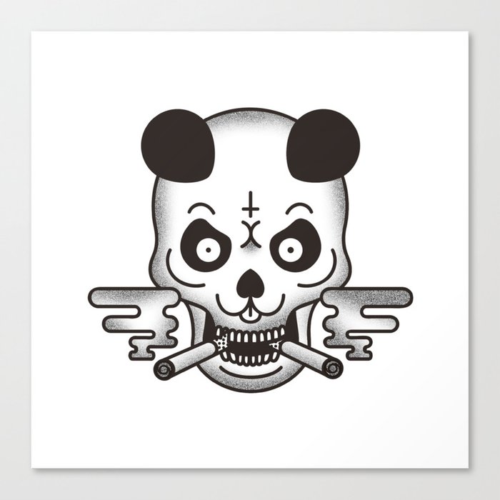 Devil Skull Panda Canvas Print