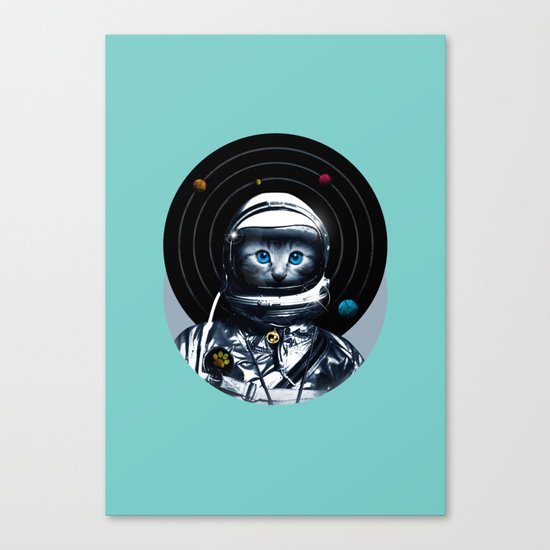 Space Kitten (white ver.) Canvas Print