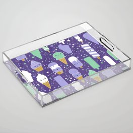 Kawaii popsicles purple Acrylic Tray
