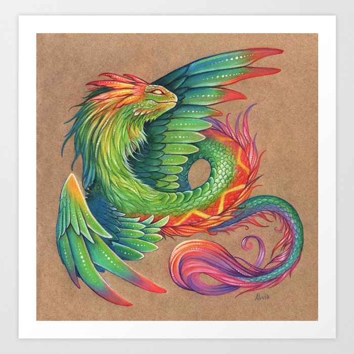 Quetzalcoatl Art Print by AlviaAlcedo | Society6