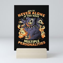 Multiple Personalities - Funny Evil Hell Dog Gift Mini Art Print