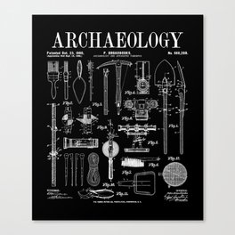 Archaeologist Archaeology Student Field Kit Vintage Patent Canvas Print