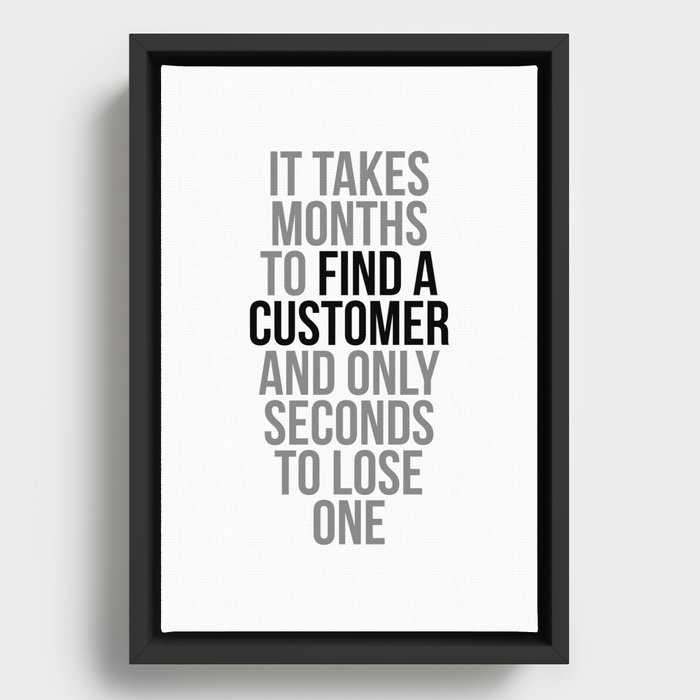 it Takes Months To Find A Customer, Office Decor, Office Wall Art, Office Art, Office Gifts Framed Canvas