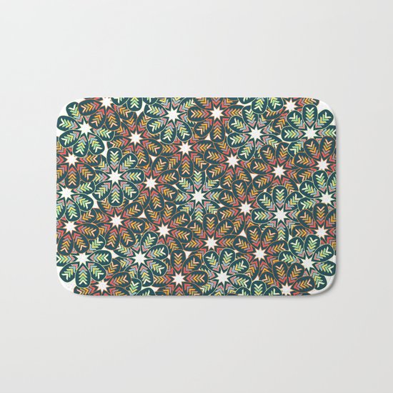 Floral wreath Bath Mat