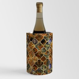 Quatrefoil Moroccan Pattern Brown Labradorite Wine Chiller