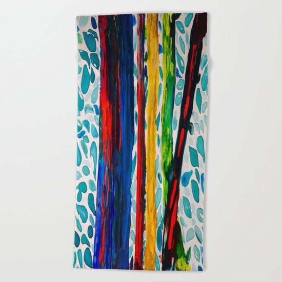 Rainbow Eucalyptus Graffiti Artist Tree naturally shedding bark from the South Pacific Beach Towel