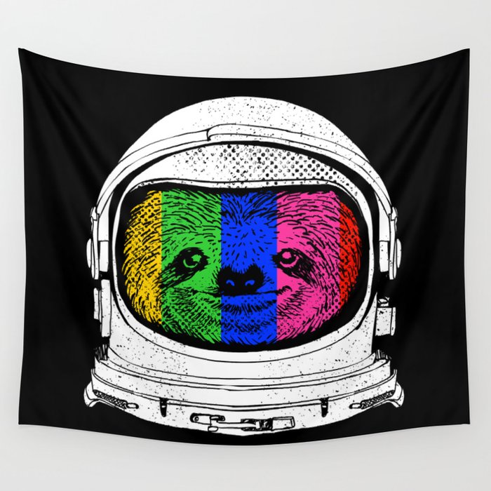Astronaut Sloth Wall Tapestry