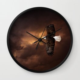 Bald Eagle in Flight Wall Clock