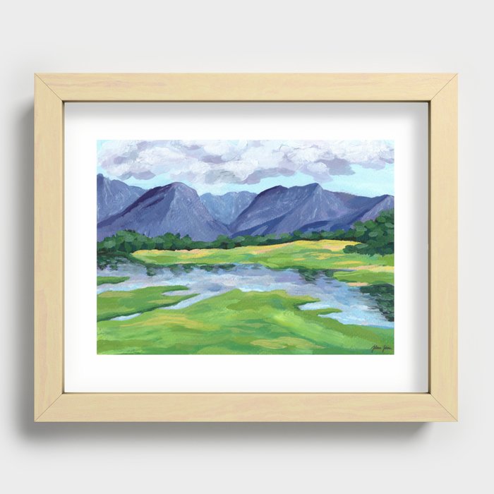 Mountain Lake in the Spring Art Print Recessed Framed Print