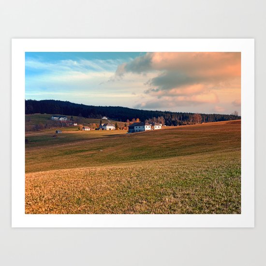 Meadows and farms in rural scenery | landscape photography Art Print