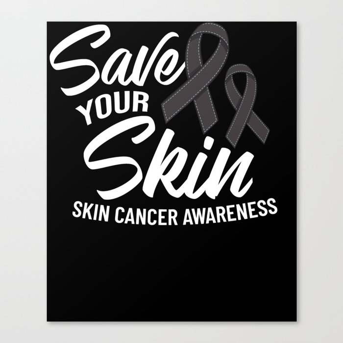 Melanoma Skin Cancer Black Ribbon Treatment Canvas Print