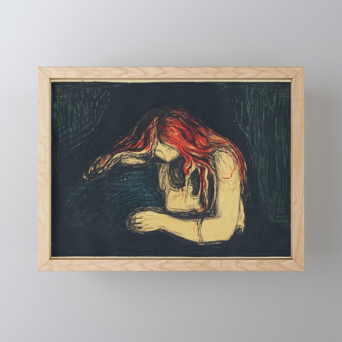 The Vampire II (ca. 1895–1902) by Edvard Munch. Original from The Art Institute of Chicago Framed Mini Art Print