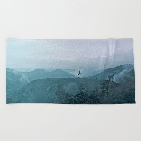 Blue smoky mountains Beach Towel