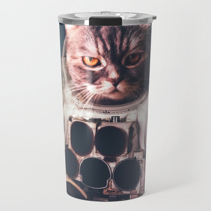 Beautiful cat astronaut Travel Mug