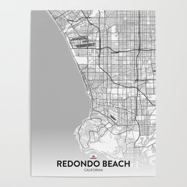 Redondo Beach, California, United States - Light City Map Poster