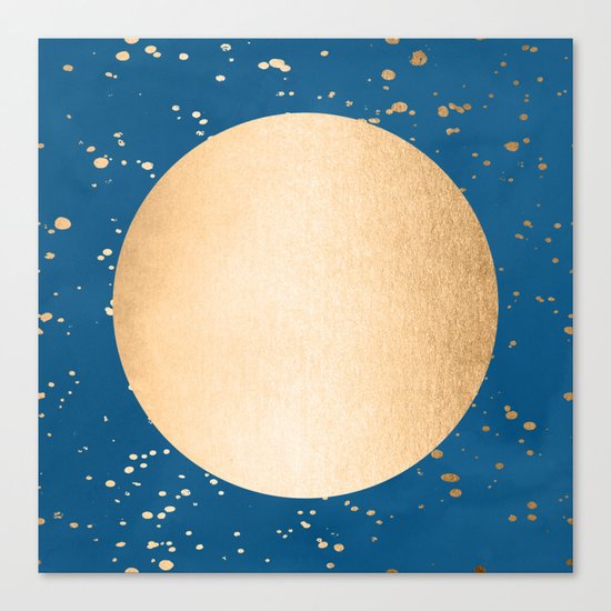 Paint Spatter Sun - Orange Sherbet Shimmer on Saltwater Taffy Teal Canvas Print