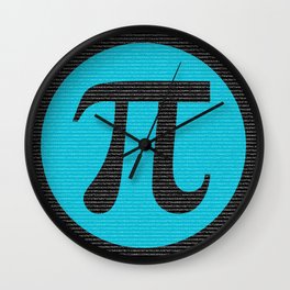 First 10,000 digits of Pi, blue on black. Wall Clock