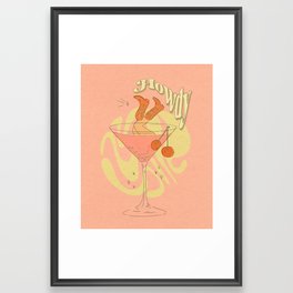 Tipsy Cowgirl Framed Art Print | Martini, Drawing, Swirly, 70S, Abstract, Howdy, Groovy, Digital, Surreal, Cowgirlboots 