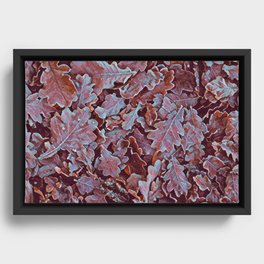 Countryside frost dried leaves Artwork Print Framed Canvas