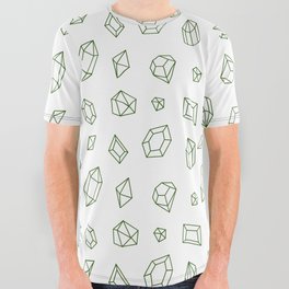 Green Gems Pattern All Over Graphic Tee