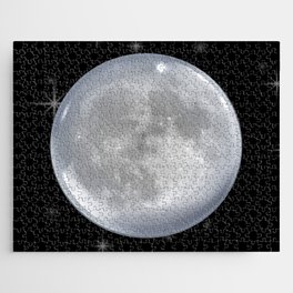 Full moon on night sky with stars and galaxy Jigsaw Puzzle