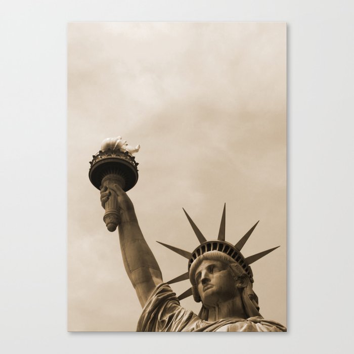 Lady Liberty sepia Canvas Print