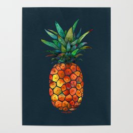 Watercolor Pineapple Poster