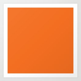 Solid Hot Orange Color Art Print