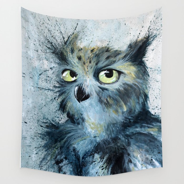 Blue Owl Painting Wall Tapestry By Studio817artwork Society6